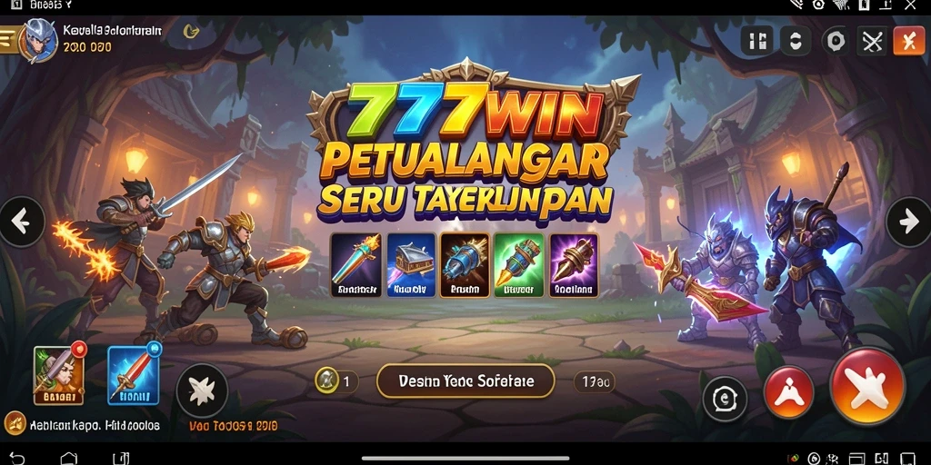 Tangkapan layar gameplay <strong>777WIN</strong> menampilkan aksi petualangan yang mendebarkan.