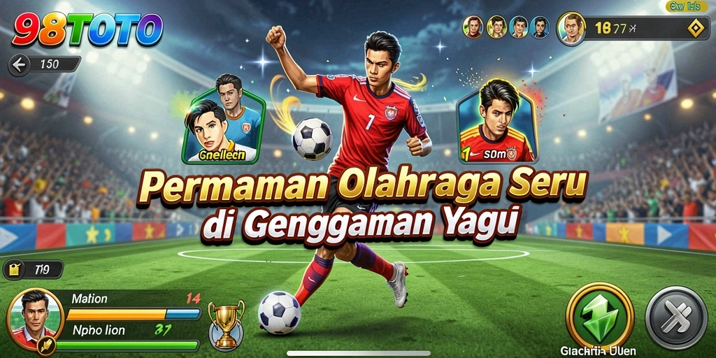 Screenshot gameplay 98TOTO menampilkan aksi olahraga yang mendebarkan.
