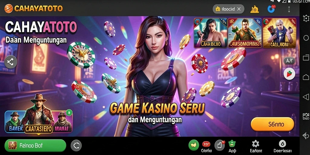 Tangkapan layar gameplay seru di aplikasi CAHAYATOTO yang menampilkan suasana Kasino.
