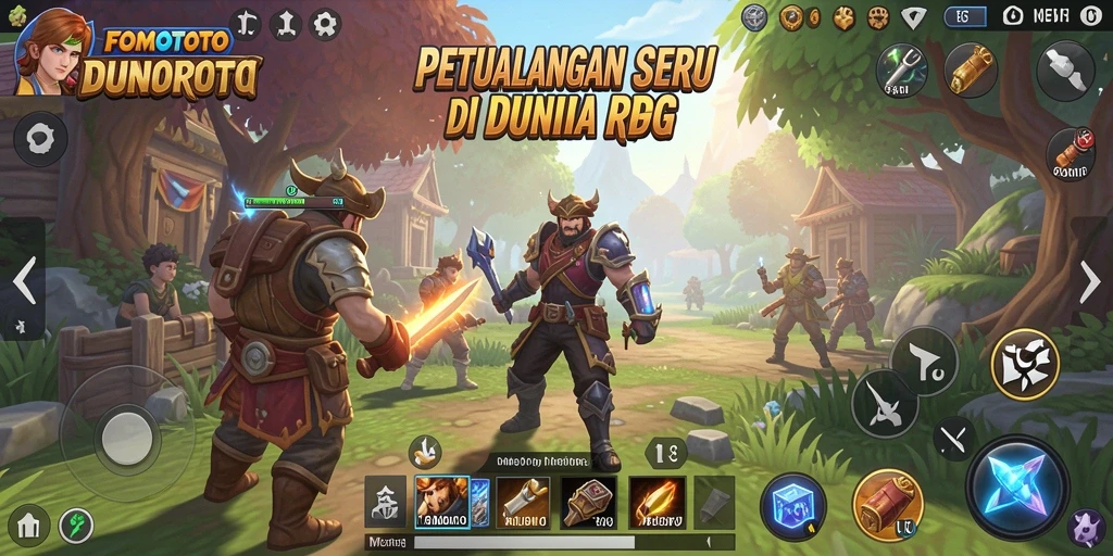 Tampilan gameplay seru di FOMOTOTO dengan aksi RPG yang menarik.