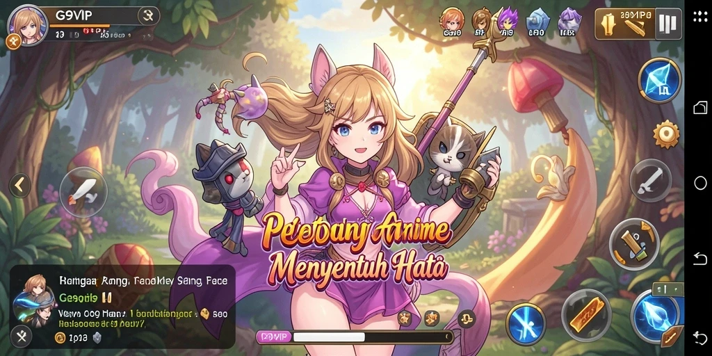Screenshot G9VIP menampilkan pertarungan karakter anime yang epik.