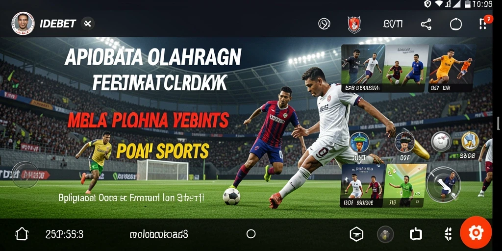 Screenshot utama yang menunjukkan aksi seru dalam permainan olahraga.
