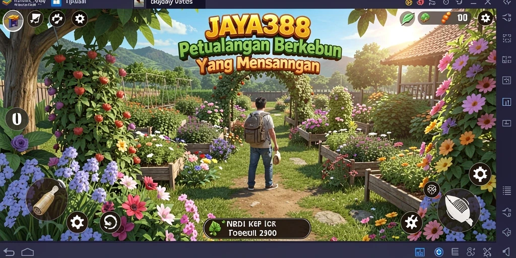 Screenshot JAYA388 menunjukkan suasana berkebun yang ceria dan penuh warna.