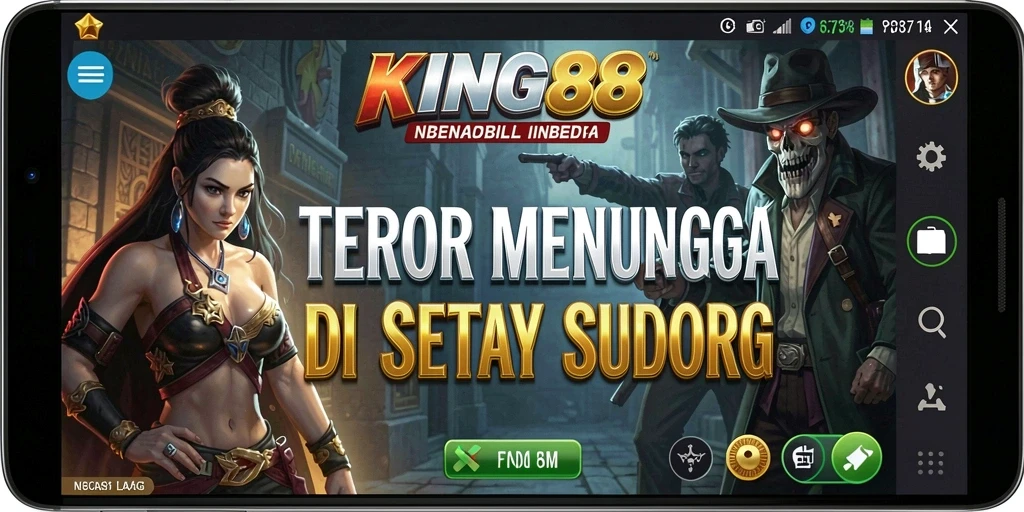 Menampilkan gameplay KING88 dengan elemen horor yang mencekam.