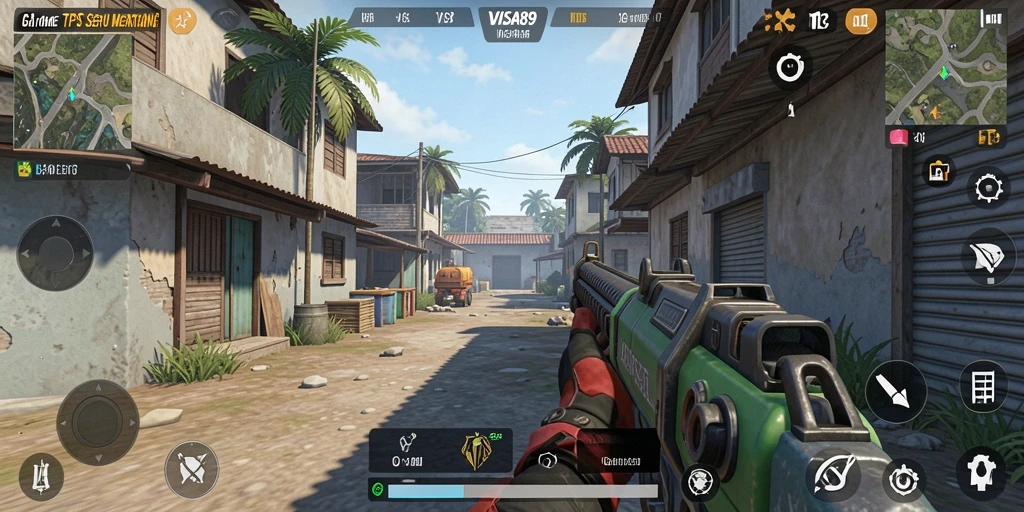 Tampilan gameplay seru dari VISA89 dengan aksi tembak-menembak.